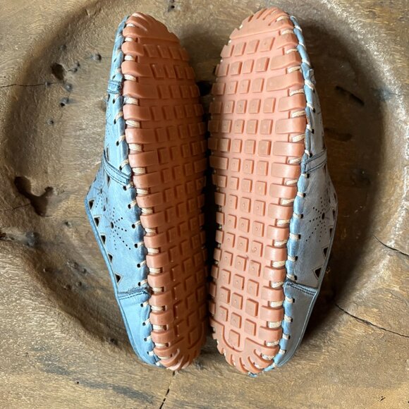 Spring Step Fusilade blue leather cutout mules slip-on shoes women's 38 / 7.5–8 - Picture 6 of 8